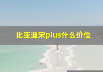 比亚迪宋plus什么价位