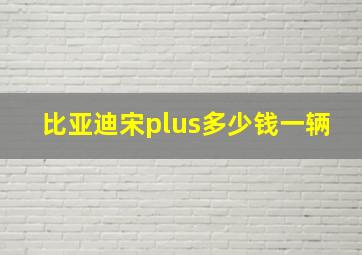 比亚迪宋plus多少钱一辆