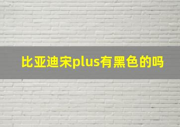 比亚迪宋plus有黑色的吗