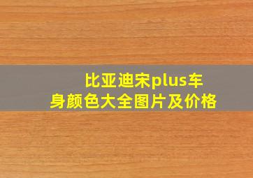 比亚迪宋plus车身颜色大全图片及价格