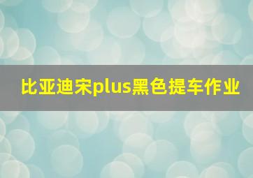 比亚迪宋plus黑色提车作业