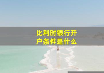 比利时银行开户条件是什么