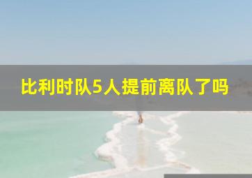 比利时队5人提前离队了吗