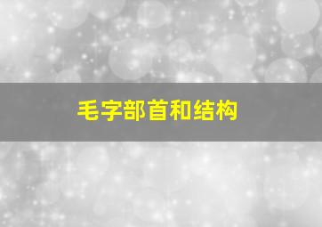 毛字部首和结构