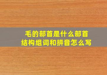 毛的部首是什么部首结构组词和拼音怎么写