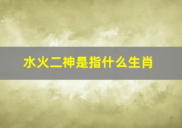 水火二神是指什么生肖