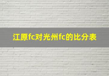 江原fc对光州fc的比分表