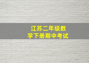 江苏二年级数学下册期中考试