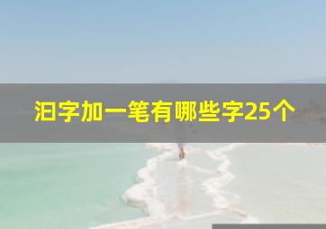 汩字加一笔有哪些字25个