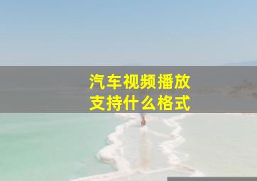 汽车视频播放支持什么格式