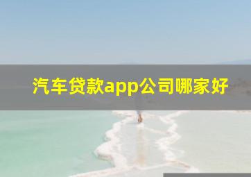 汽车贷款app公司哪家好