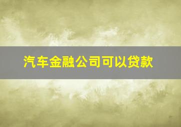 汽车金融公司可以贷款