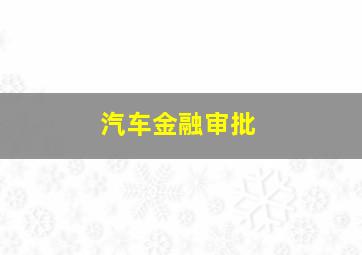 汽车金融审批