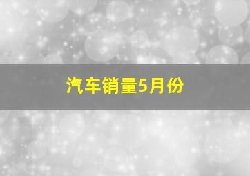 汽车销量5月份