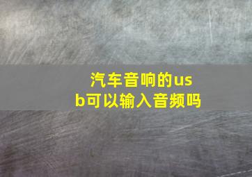 汽车音响的usb可以输入音频吗