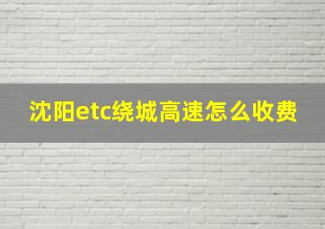 沈阳etc绕城高速怎么收费