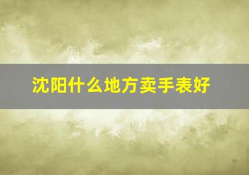 沈阳什么地方卖手表好