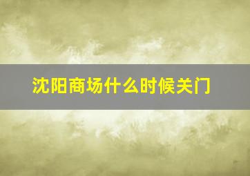 沈阳商场什么时候关门