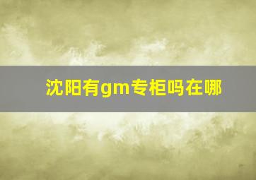 沈阳有gm专柜吗在哪