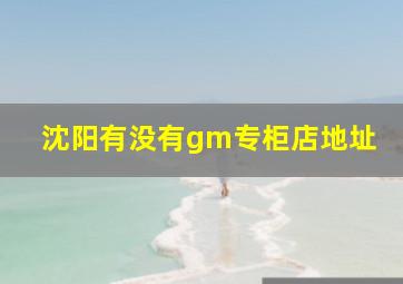 沈阳有没有gm专柜店地址