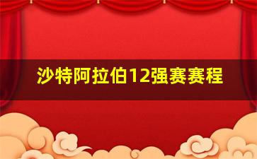 沙特阿拉伯12强赛赛程