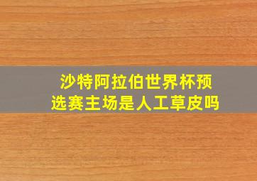 沙特阿拉伯世界杯预选赛主场是人工草皮吗