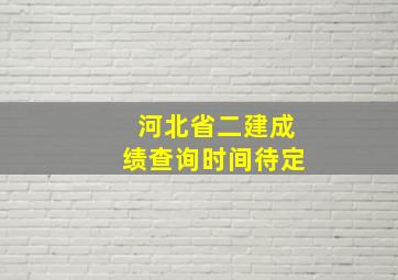 河北省二建成绩查询时间待定