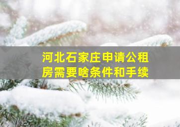 河北石家庄申请公租房需要啥条件和手续