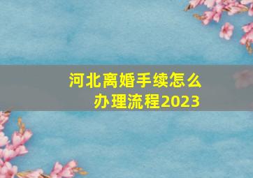 河北离婚手续怎么办理流程2023