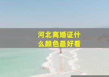 河北离婚证什么颜色最好看