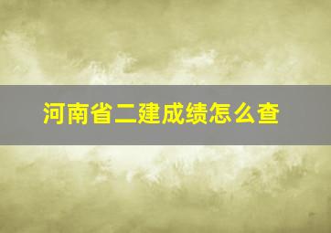 河南省二建成绩怎么查