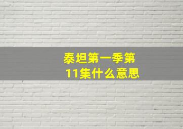 泰坦第一季第11集什么意思