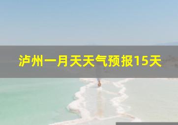 泸州一月天天气预报15天