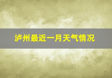 泸州最近一月天气情况