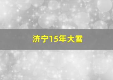 济宁15年大雪