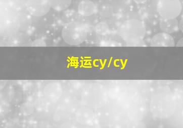 海运cy/cy