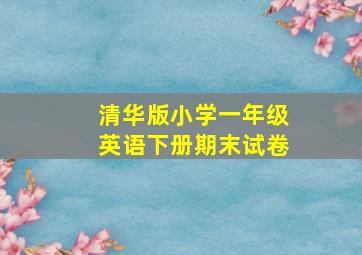 清华版小学一年级英语下册期末试卷