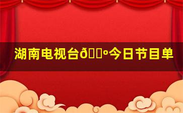 湖南电视台📺今日节目单