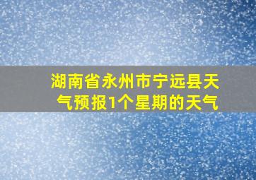 湖南省永州市宁远县天气预报1个星期的天气