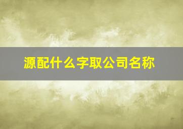 源配什么字取公司名称