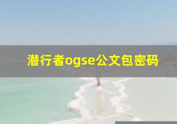 潜行者ogse公文包密码