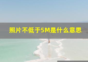 照片不低于5M是什么意思