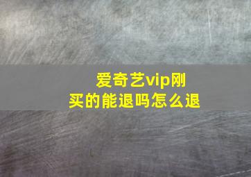 爱奇艺vip刚买的能退吗怎么退