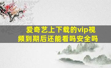 爱奇艺上下载的vip视频到期后还能看吗安全吗