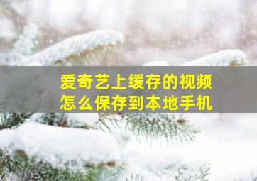 爱奇艺上缓存的视频怎么保存到本地手机