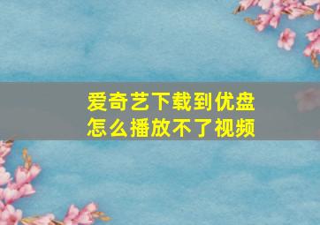 爱奇艺下载到优盘怎么播放不了视频