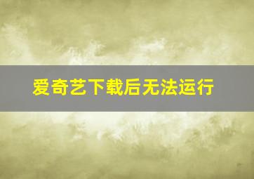 爱奇艺下载后无法运行