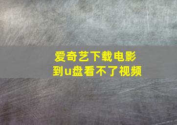 爱奇艺下载电影到u盘看不了视频