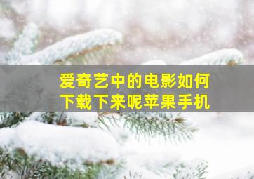 爱奇艺中的电影如何下载下来呢苹果手机