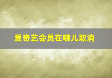 爱奇艺会员在哪儿取消